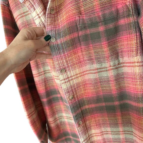American Eagle Women's Pink Thick Flannel Shacket Size XL - Picture 5 of 8
